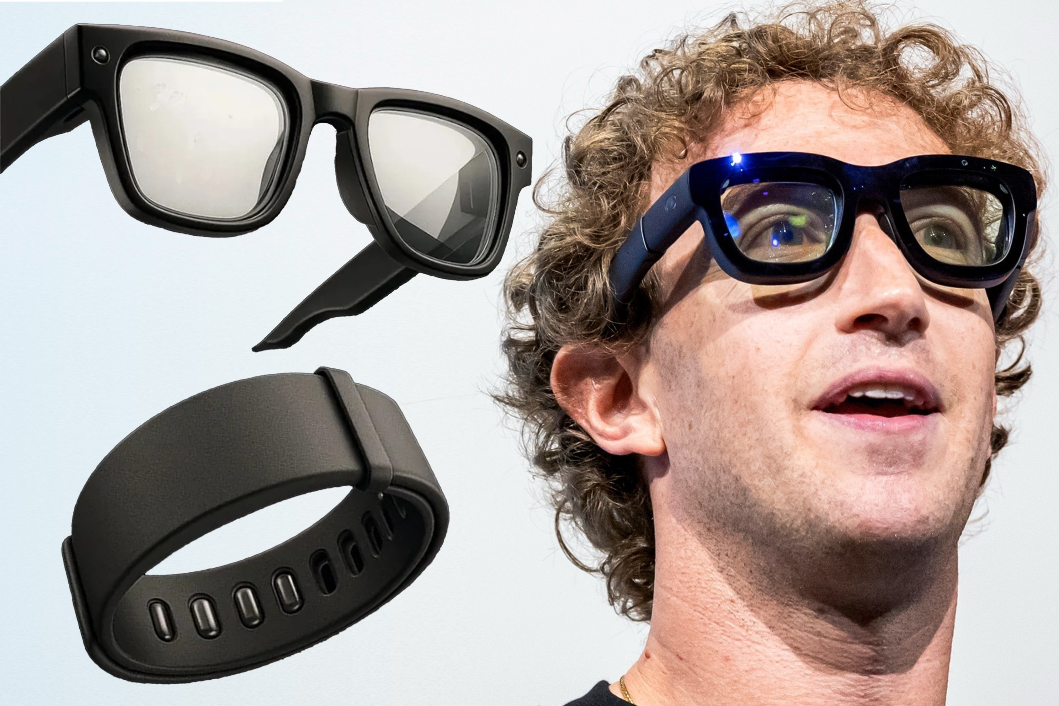 Mark Zuckerberg usando las nuevas gafas inteligentes Ray-Ban Meta con pantalla