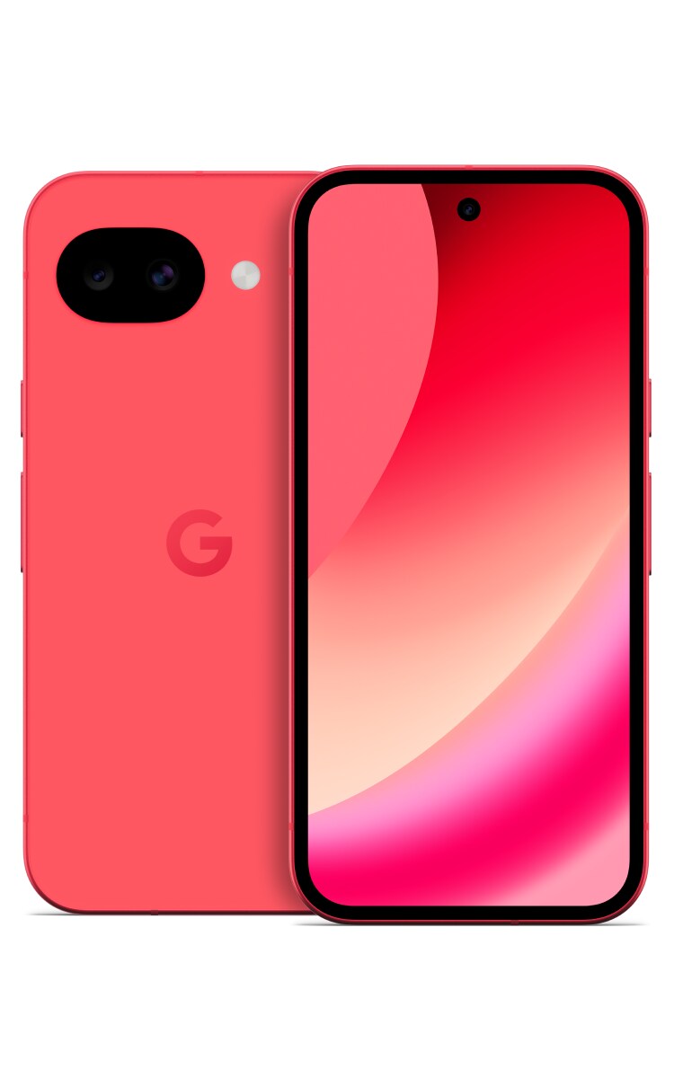 Google Pixel 10a color Berry mostrando su pantalla brillante