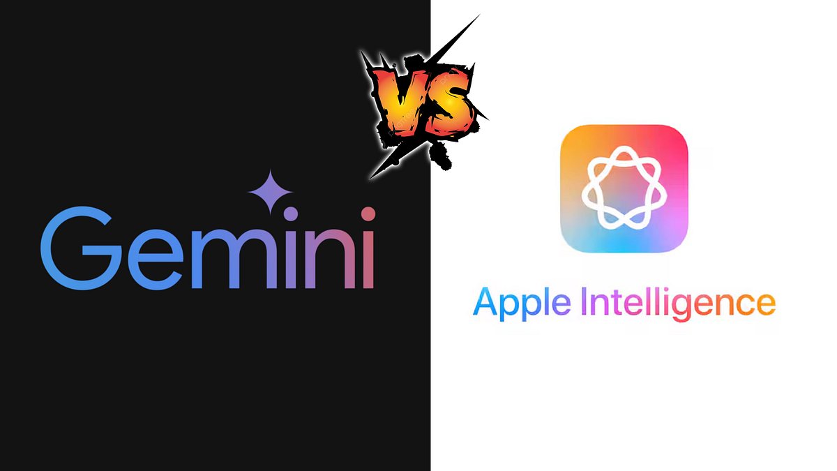 Comparación entre los logos de Gemini y Apple Intelligence