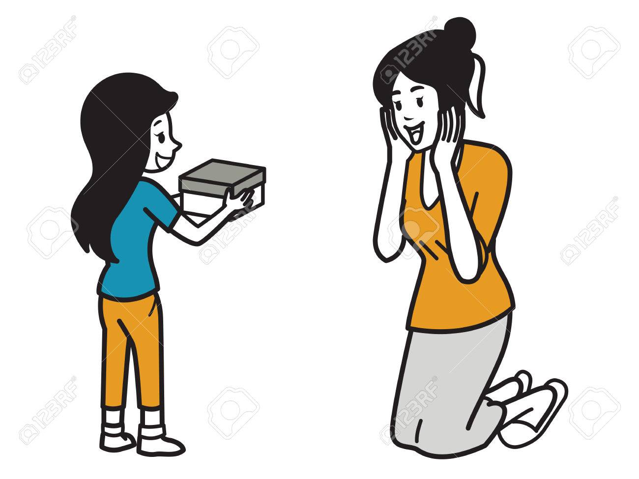 Una mamá abriendo su caja