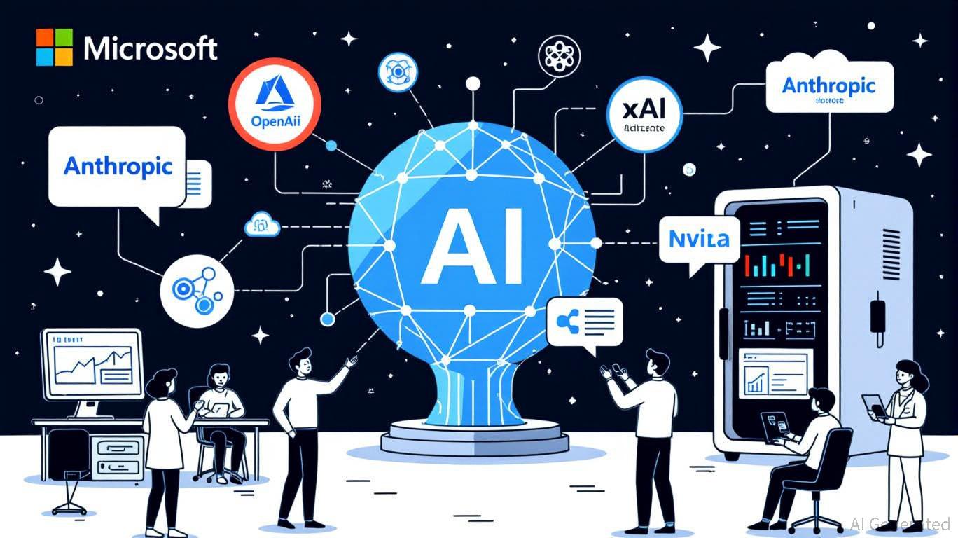 Ecosistema de IA con Microsoft, OpenAI y Anthropic