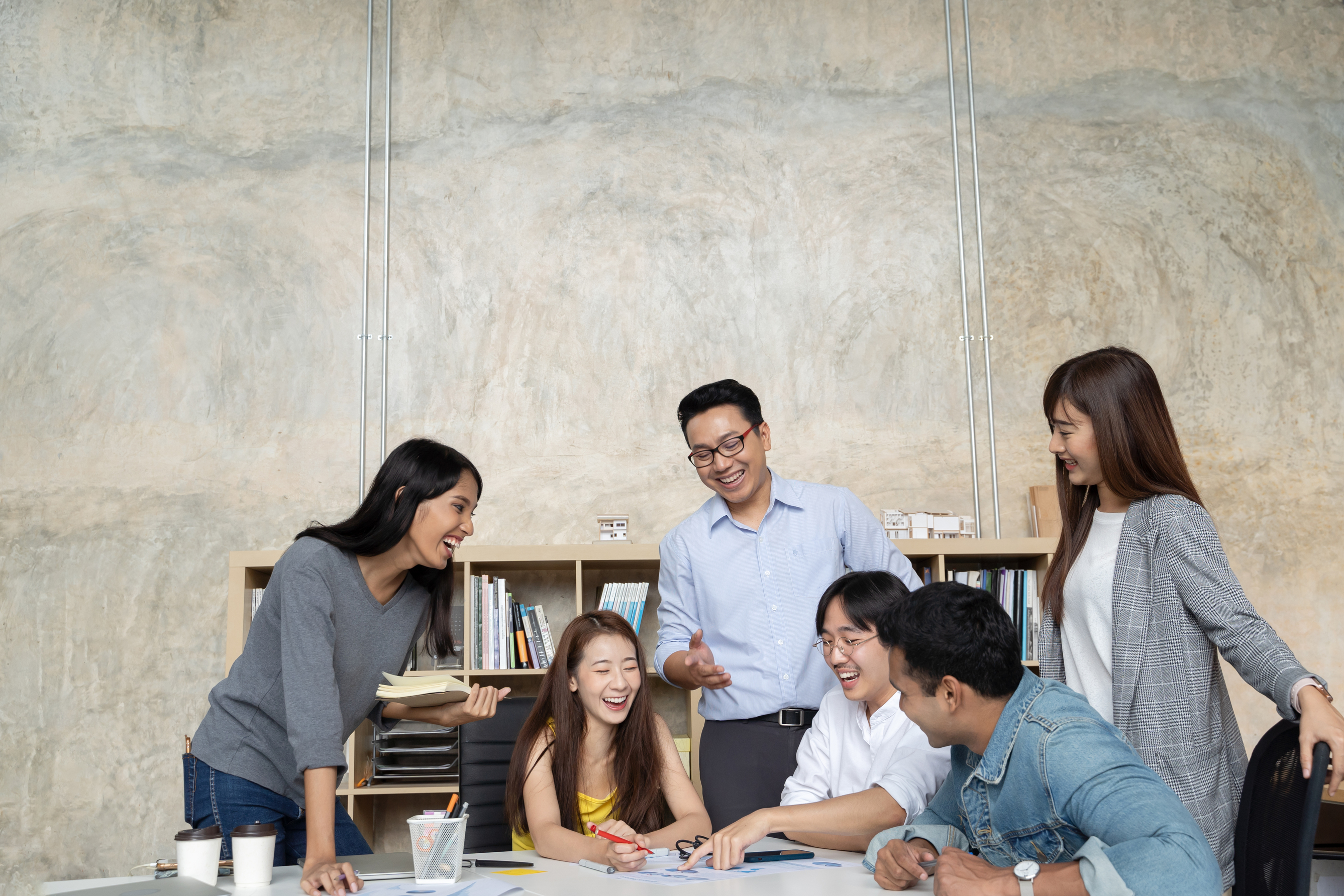Diverse group of social workers collaborating