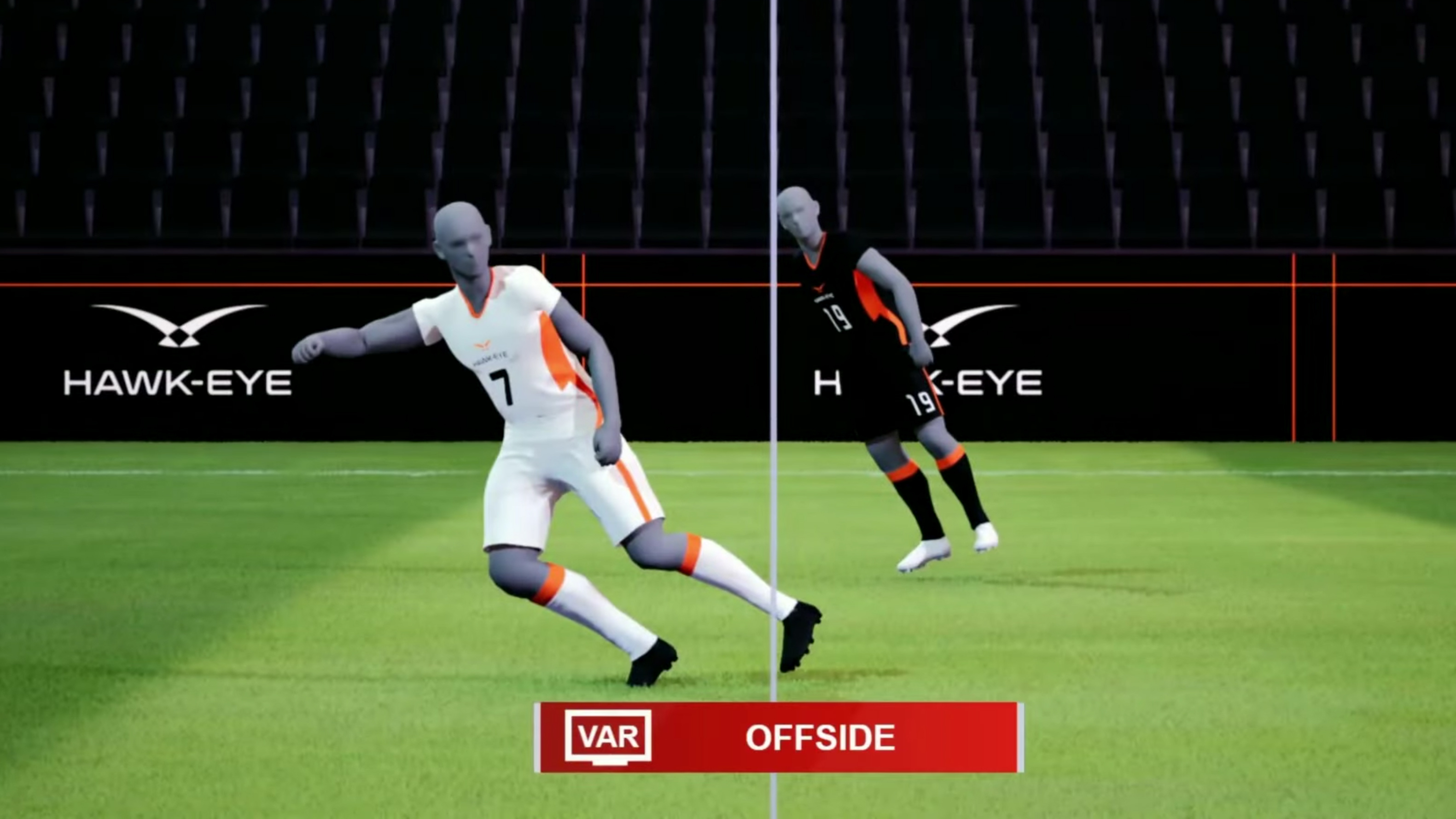 VAR offside technology in soccer with Hawk-Eye system