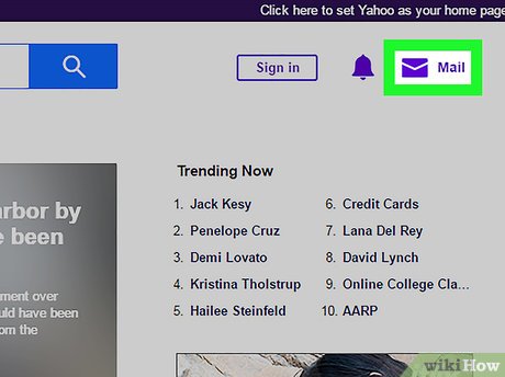 Yahoo Homepage with Sign In Button