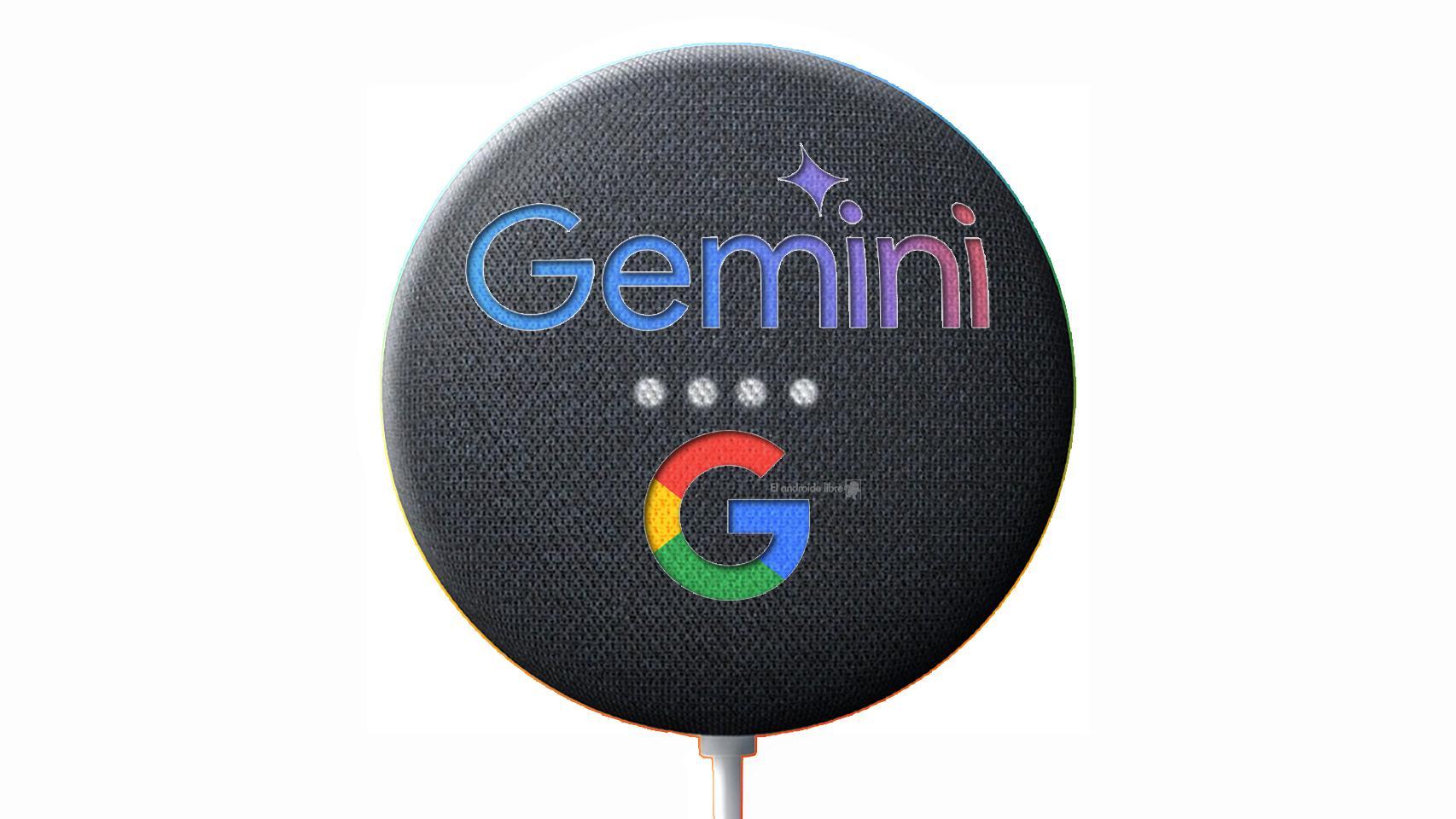 Dispositivo Google Nest con el logo de Gemini