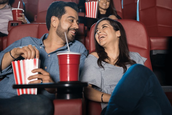 Teens at movie theater