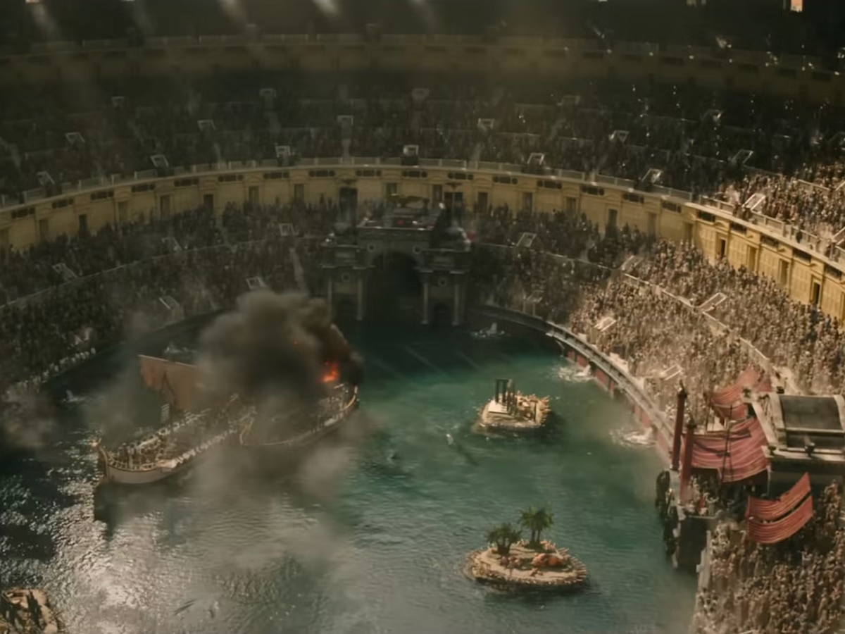 Escena de naumaquia en Gladiator 2