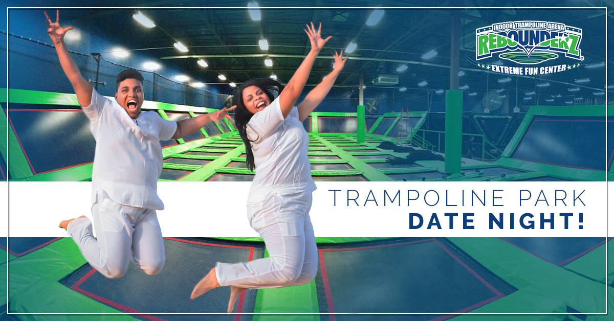 Teens at trampoline park