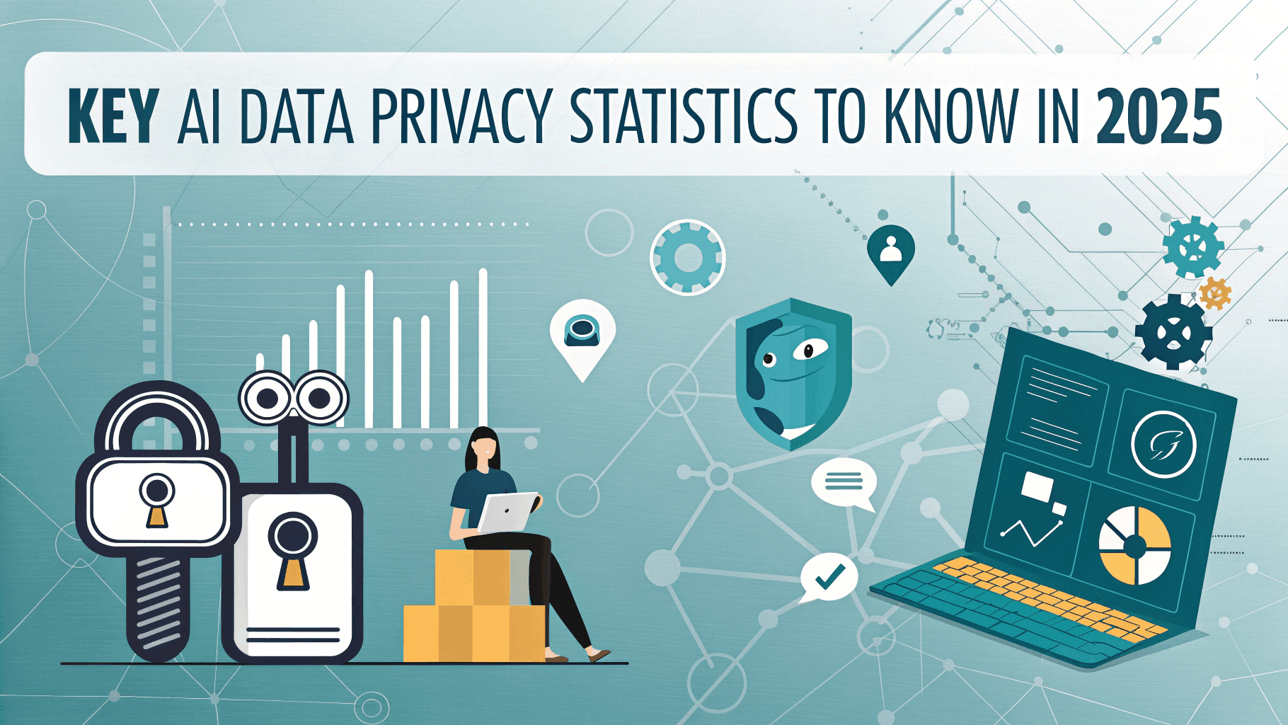 Infografía sobre estadísticas de privacidad en inteligencia artificial para 2025