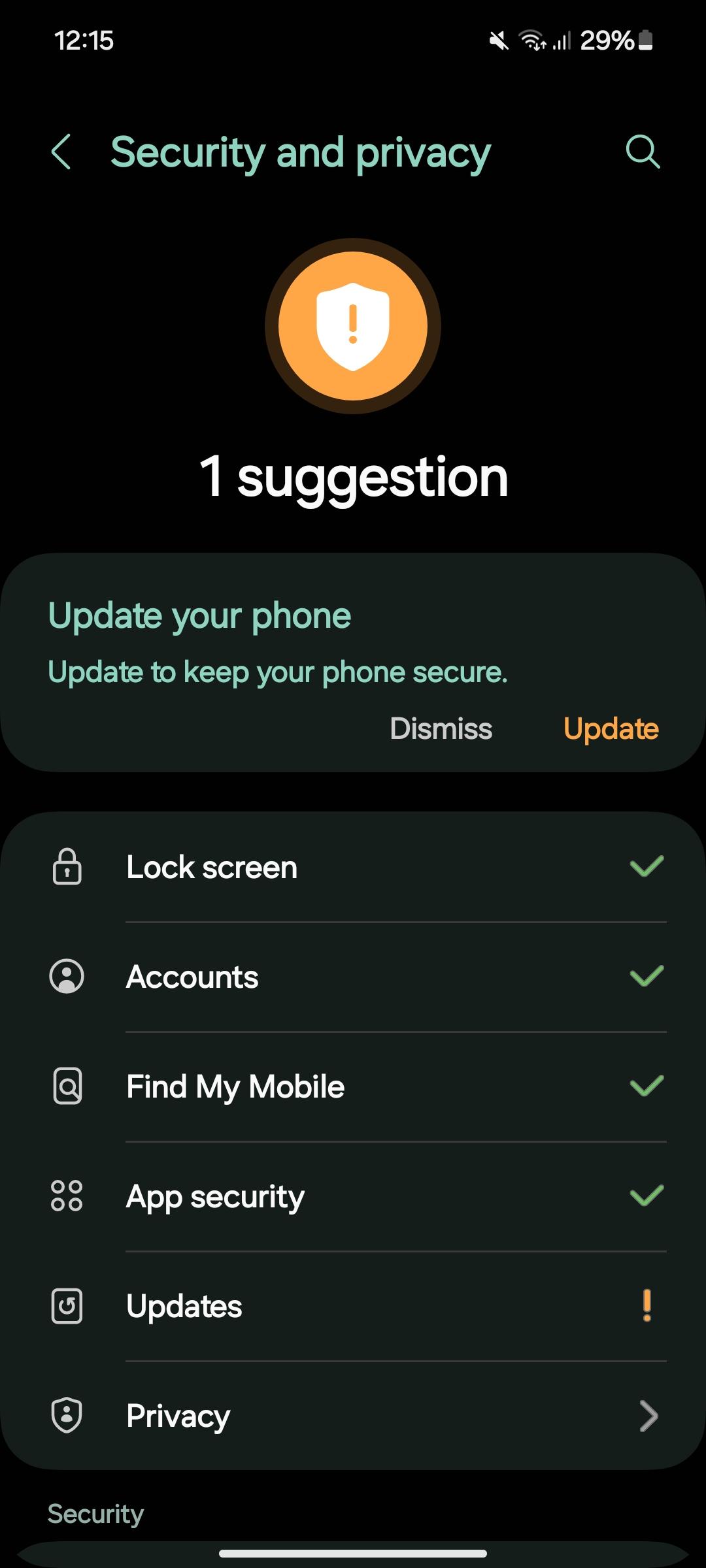 Configuración de seguridad y privacidad en Android
