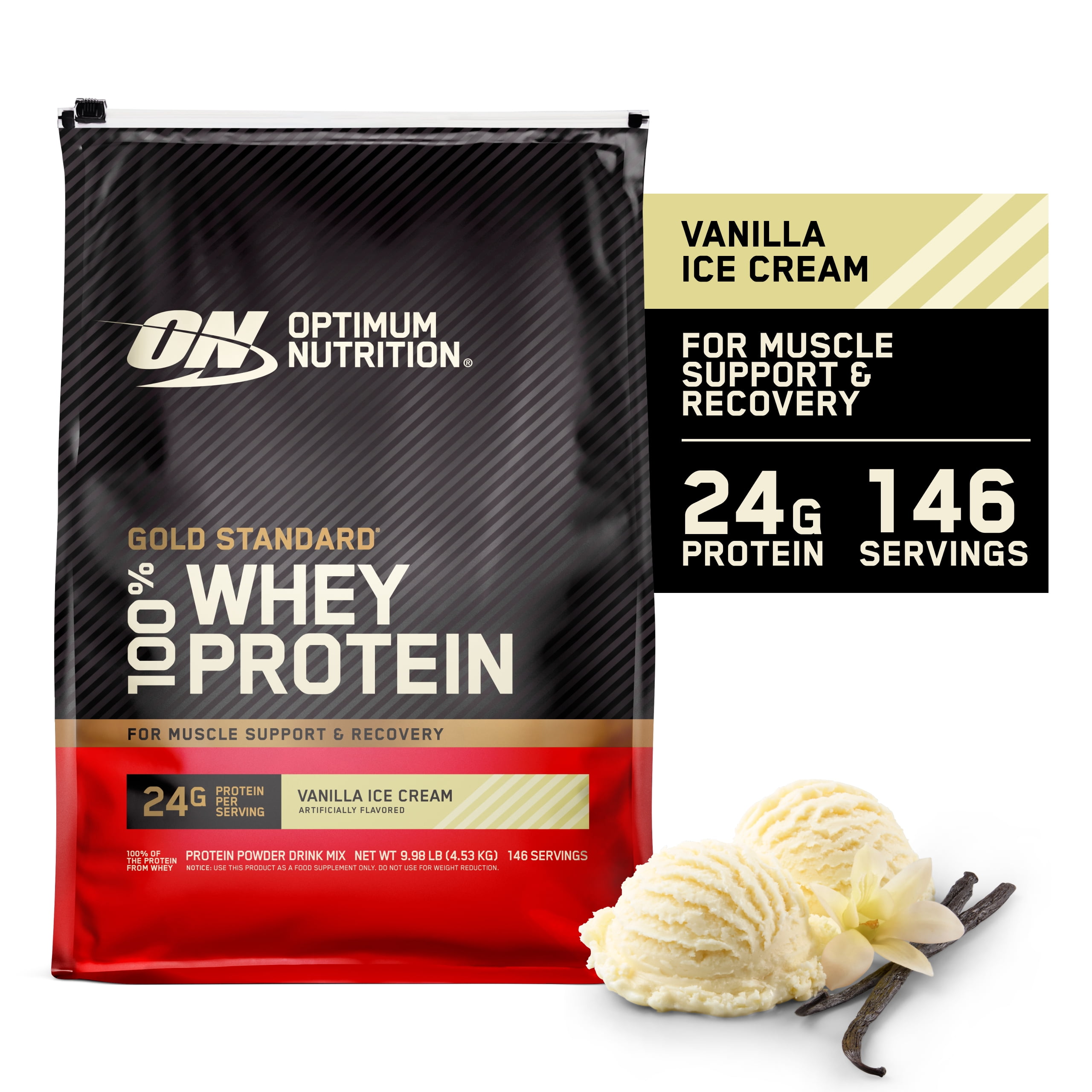 Optimum Nutrition Gold Standard 100% Whey, Double Rich Chocolate, 10 lb