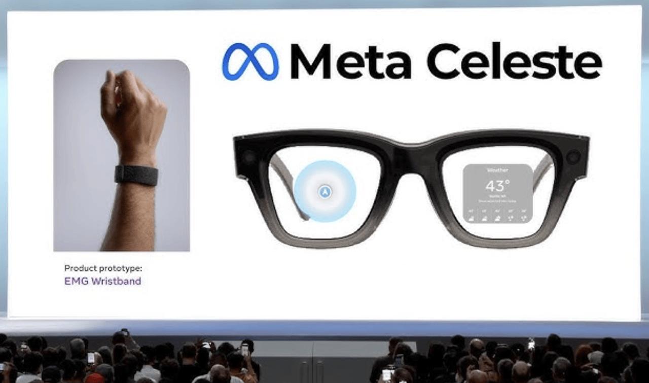 Meta Celeste smart glasses con EMG wristband