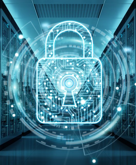 Centro de datos con medidas de seguridad implementadas