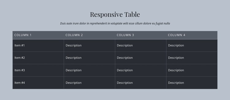 Tabla responsive en pantalla grande