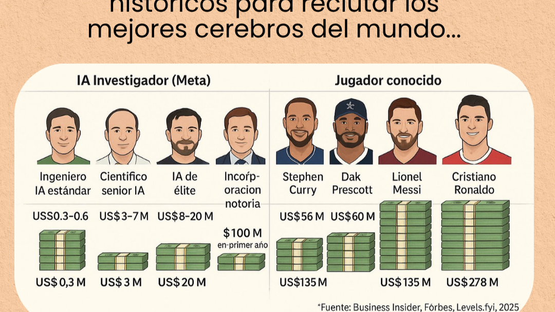 Comparación de salarios entre investigadores de IA y deportistas profesionales