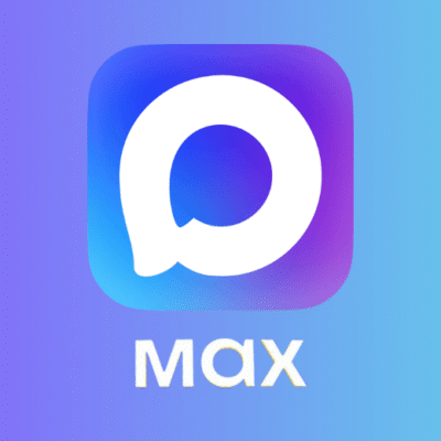 Icono de la aplicación MAX con fondo degradado