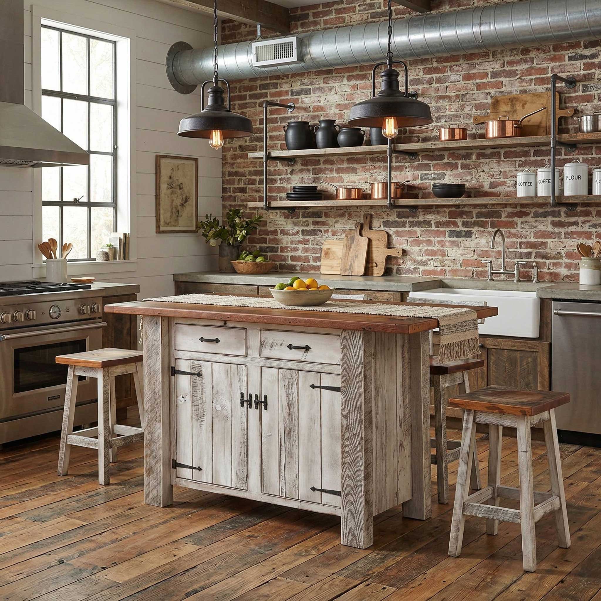 Snyder's Furniture reclaimed-wood island