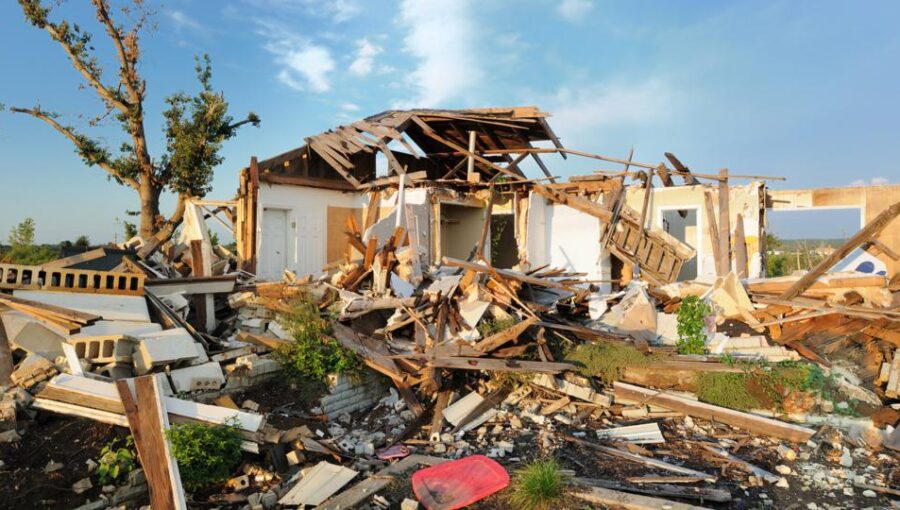 Home damaged by natural disaster