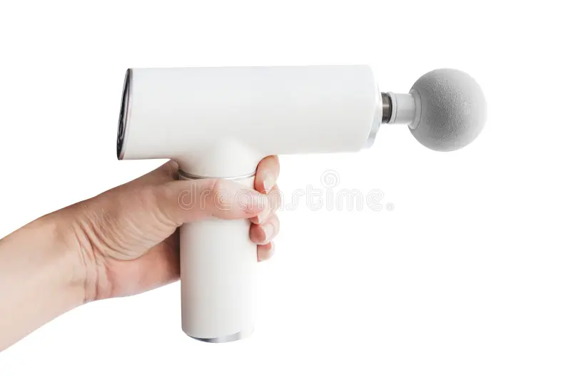 White percussion massage gun