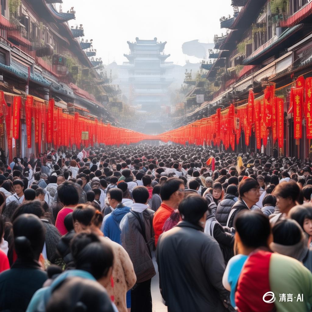 国庆假期人群密集场景