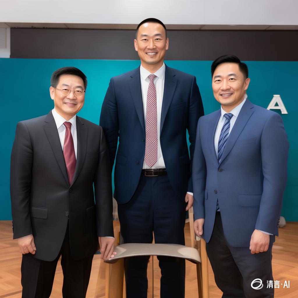 蔡崇信、李宁与姚明合影